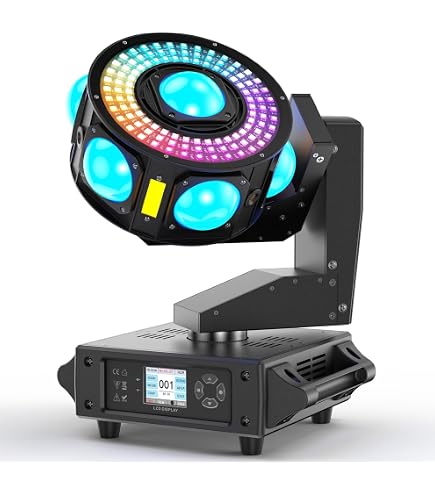 Amazon.co.jp: DJライト ムービングヘッド、XYZ 3軸 無限回転 7 LED